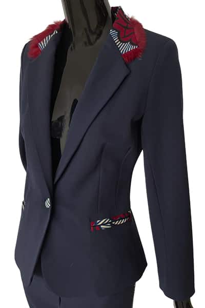 Les RemarKables Royal navy suit jacket in stretch wool gabardine