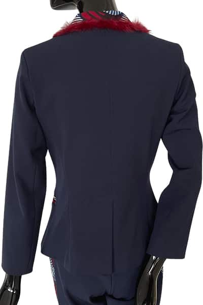 Les RemarKables Veste tailleur Royal bleu marine en gabardine de laine stretch