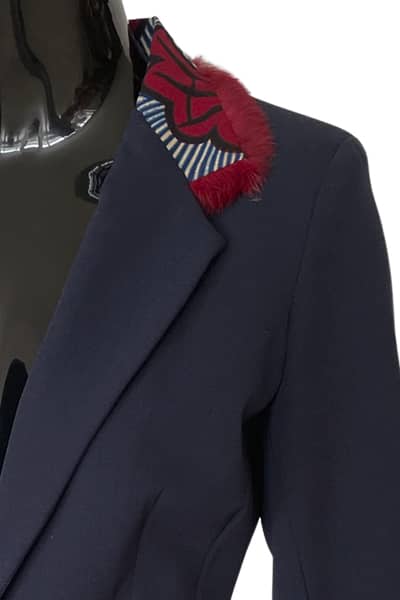 Les RemarKables Veste tailleur Royal bleu marine en gabardine de laine stretch
