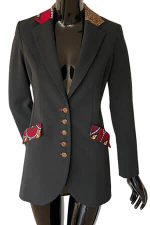 Les RemarKables Black laced suit jacket Charlotte-Face2